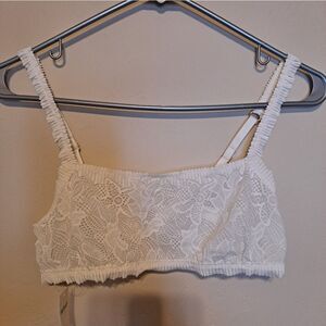 Aerie Coral Lace Bandeau Bralette Cream Size Medium New with tags